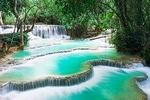 1 DAY Mekong Cruise to Pak Ou Caves. Kuang Si Waterfalls . Local Villages
