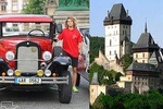 Karlstejn Castle sightseeing tour in oldtimer cabrio replica