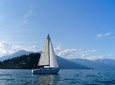 Sunset sailing on lake Como with private skipper