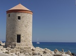 Visit Rhodes Windmills, Mandraki Port, Rhodes Island, Greece