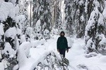 Winter wonderland hike in a national park