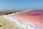 Pink sea and mud volcano