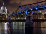 Walk across London Millennium Footbridge (Wobbly Bridge), England
