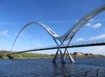 Walk across the Infinity Bridge, Stockton-on-Tees, England