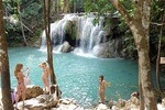Damneon Saduak Floating Market and Erawan Waterfall from Bangkok