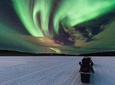 Hunting Northern Lights by Snowmobile with Picnic
