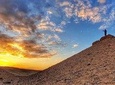 sunset at Giza pyramids by camels 