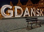 Visit Gdansk Inscription Neon at Night, Gdańsk, Poland