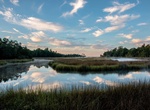 Camp at Davis Bayou Campground, Gulf Islands National Seashore, Mississippi