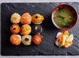 Experience Japanese cuisine in Asakusa (Temari sushi + miso soup + asakuzuke)