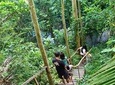 Ubud village trekking ending at hidden waterfall with lunch box