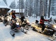 Snowmobiling to Reindeer and Husky Farm