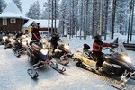 Snowmobiling to Reindeer and Husky Farm