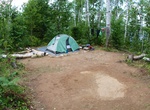 Camp at South Lake Desor Campground, Isle Royale National Park, Michigan