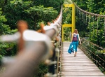 Walk Maglahus Hanging Bridge, Mindanao Island, Philippines