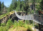 Cross Elk Falls Suspension Bridge, Elk Falls Provincial Park, British Columbia, Canada.