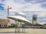 See Flying Saucer Sculpture at Lawton Quay, Bordeaux, France