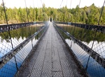 Cross Arnold River Swing Bridge, Moana, New Zealand