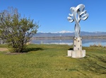 See Dawson Silverwood Statue on McIntosh Lake, Longmont, Colorado