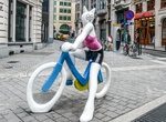 See La Cycliste (Cat On A Bicycle) by Alain Séchas, Brussels, Belgium