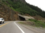 Pass through Riverside Slide Snow Tunnel, Million Dollar Highway, Colorado