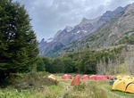 Camp at Refugio Grey, Torres del Paine National Park, Chile