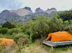 Camp at Refugio Cuernos, Torres del Paine National Park, Chile