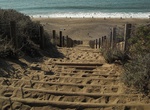Walk down Sand Ladder at Baker Beach, Presidio of San Francisco, California