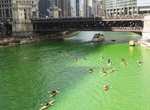 See Chicago River Dyed Green, Chicago, Illinois