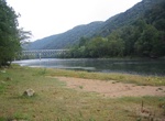 Camp at Stone Cliff Beach Campground, New River, West Virginia
