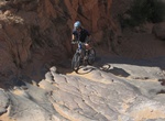 Ride up Poison Spider Waterfall, Moab, Utah