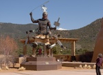 See Apache Mountain Spirit Dancer, Museum Hill, Santa Fe, New Mexico
