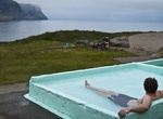 Relax at Pollurinn Hot Springs, Tálknafjörður, Westfjords, Iceland