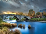 Cross Pont Fawr (Inigo Jones Bridge), Llanrwst, Wales