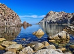 Swim at Spiaggia di Cala Fico, San Pietro Island, Sardinia, Italy