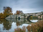 Cross Vanbrugh's Grand Bridge, Blenheim Palace, England