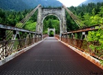 Cross Old Alexandra Bridge (Second Bridge), Alexandra Bridge Provincial Park, Fraser Canyon, British Columbia, Canada