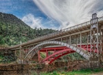 Walk over Old Salt River Canyon River Bridge, Arizona