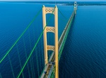 Drive across Mackinac Bridge, Michigan