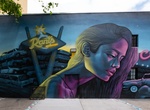 See Crushing It Mural, East Village, San Diego, California