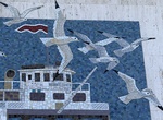 See Coronado Ferry Mosaic, Walgreens, Coronado, California